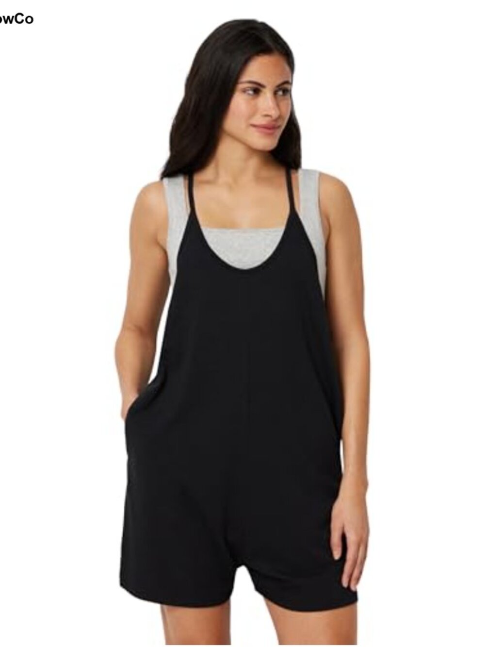 Women's Oversized Cotton Romper with Pockets